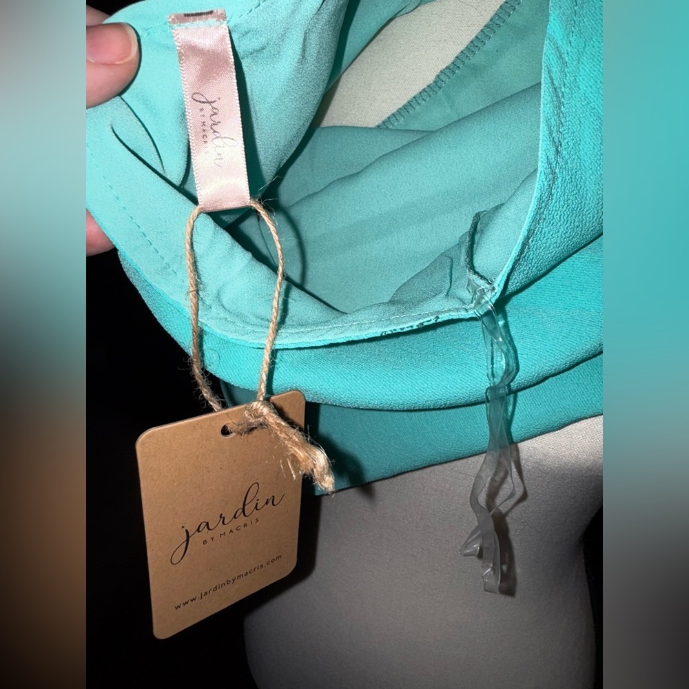 BNWT Jardin Elegant Teal One-Shoulder Tunic Size Large BNWT - Picture 4 of 4